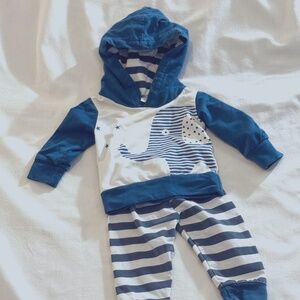 6 months Infant Baby Boy Elephant Stripe Long Sleeve Hoodie Tops Sweatsuit